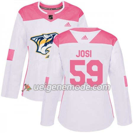 Dame Eishockey Nashville Predators Trikot Roman Josi 59 Adidas 2017-2018 Weiß Pink Fashion Authentic